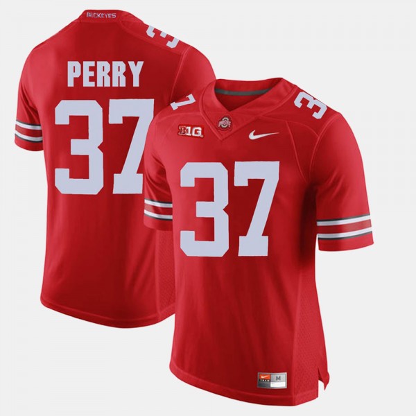 Ohio State Buckeyes Joshua Perry Men's #37 Game Alumni Scarlet College Football Jersey 2404DKSU8